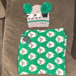 Handmade Ireland Knit Blanket and Beanie Hat Baby Set